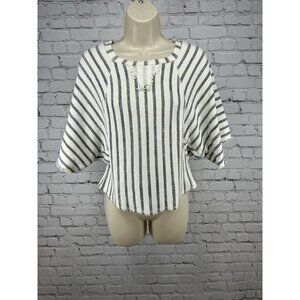 Anthropologie Dolan Left Coast Collection Cotton Terry Wide Sleeve Crop Top S